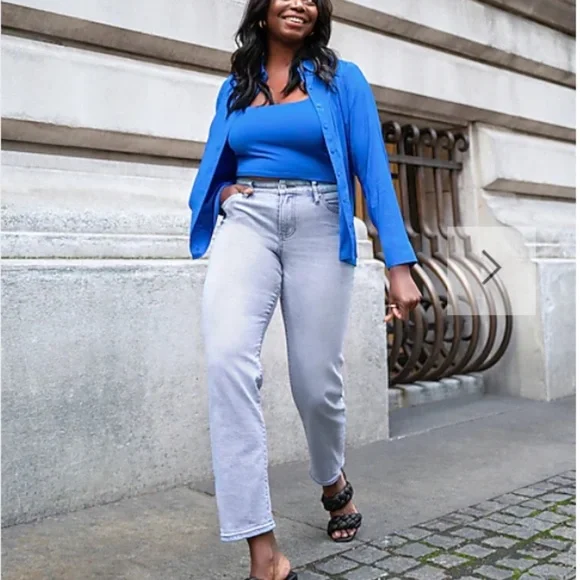 Express Mid Rise Blue Tinted Boyfriend Jeans Brand New With Tag 🏷 - Picture 5 of 16